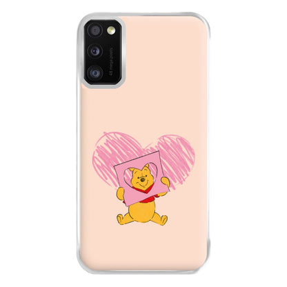 Pooh Heart Drawing Valentine's Phone Case for Galaxy A41