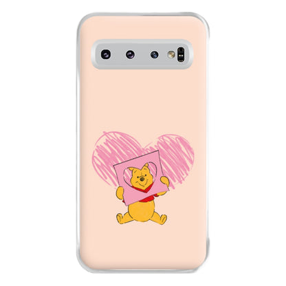 Pooh Heart Drawing Valentine's Phone Case for Galaxy S10 Plus