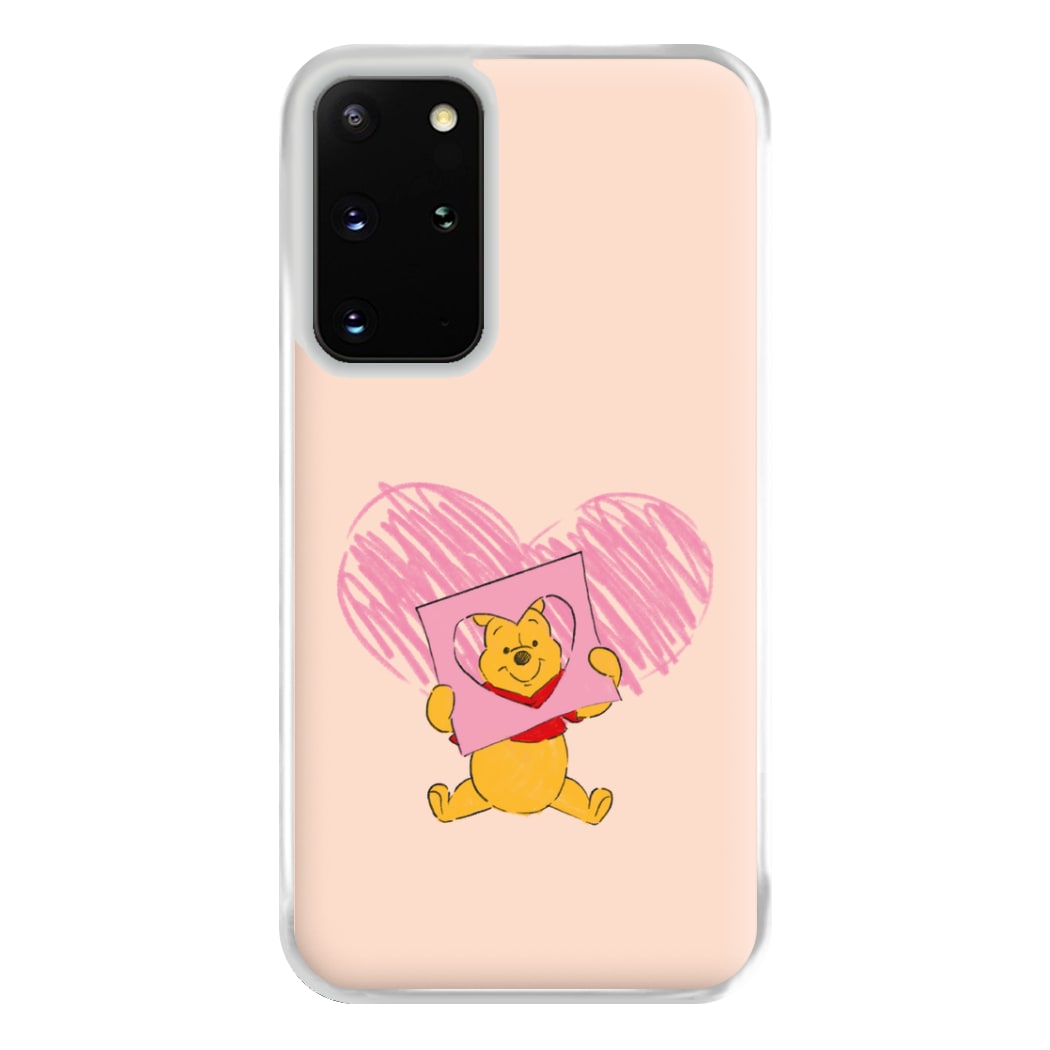 Pooh Heart Drawing Valentine's Phone Case for Galaxy S20 Plus