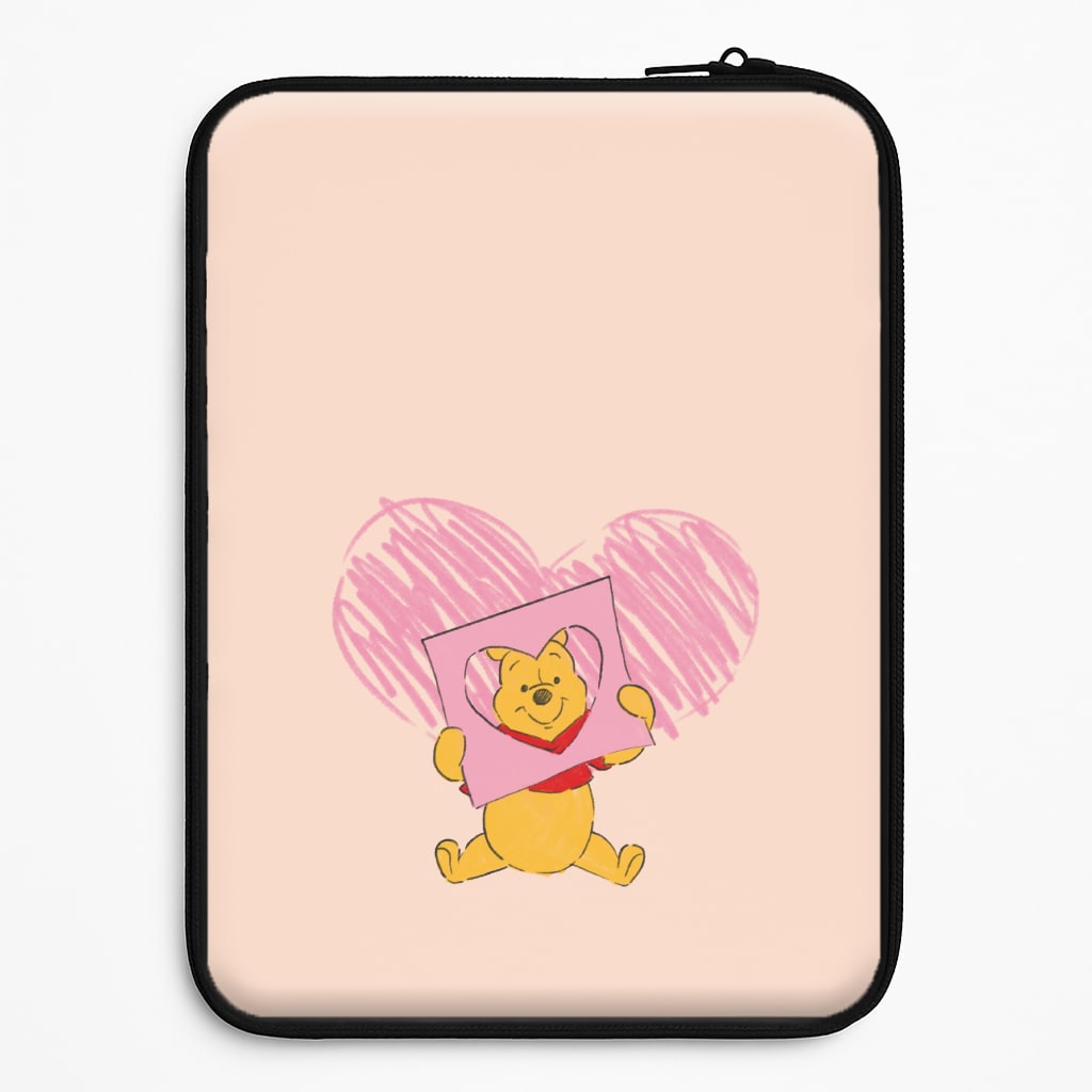Pooh Heart Drawing Valentine's Laptop Sleeve