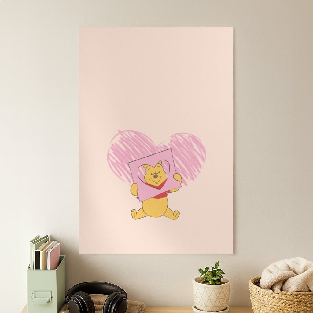 Pooh Heart Drawing Valentine's Poster