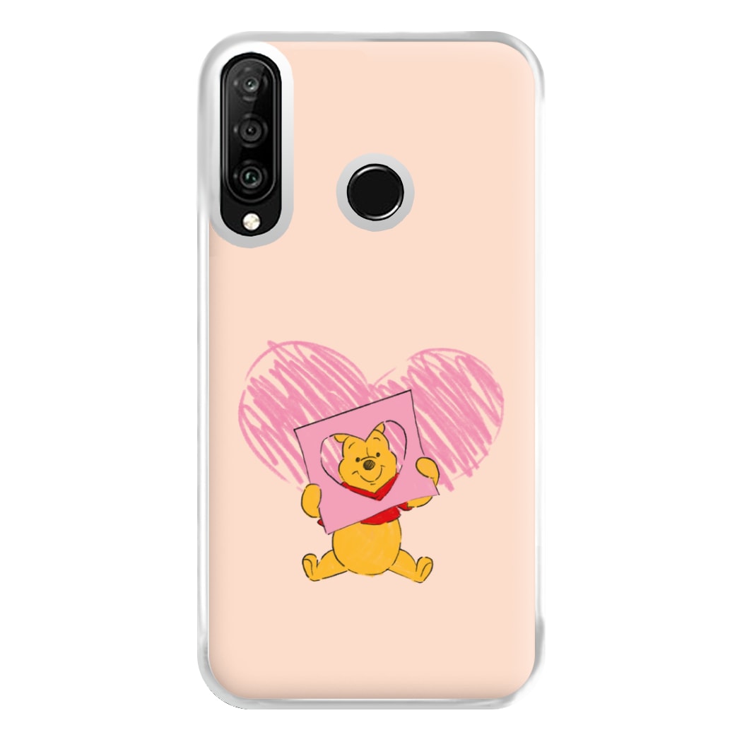 Pooh Heart Drawing Valentine's Phone Case for Huawei P30 Lite