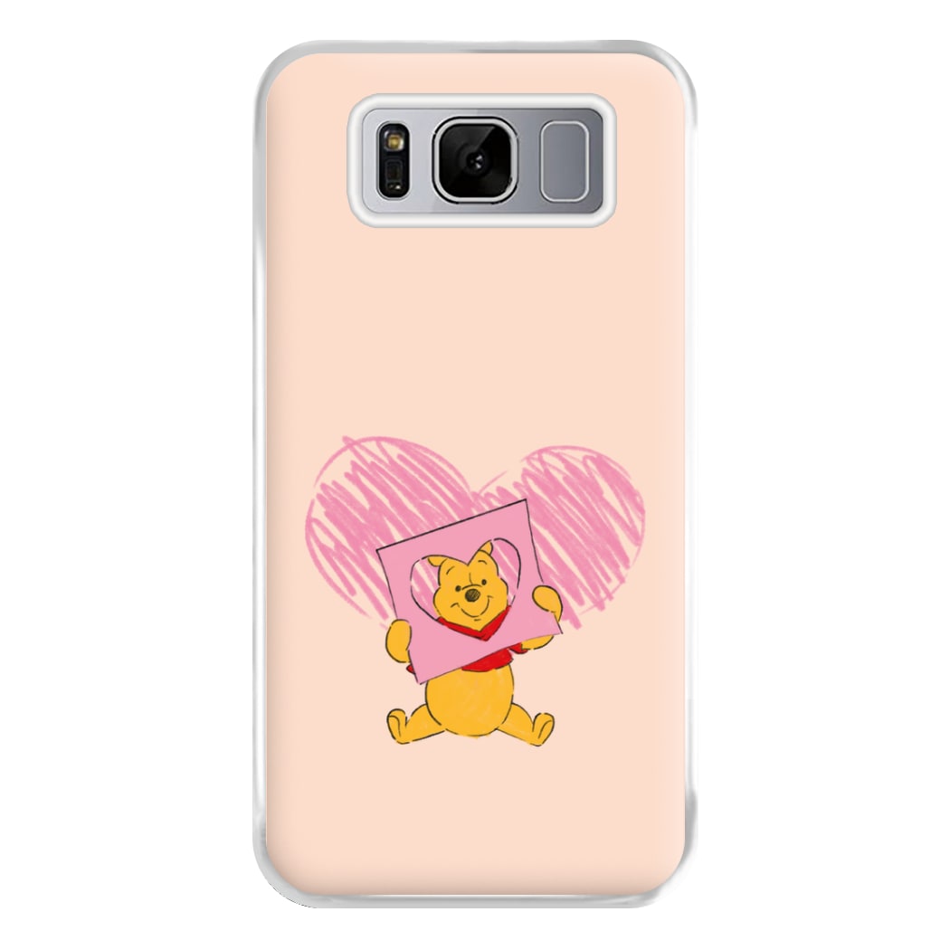 Pooh Heart Drawing Valentine's Phone Case for Galaxy S8 Plus