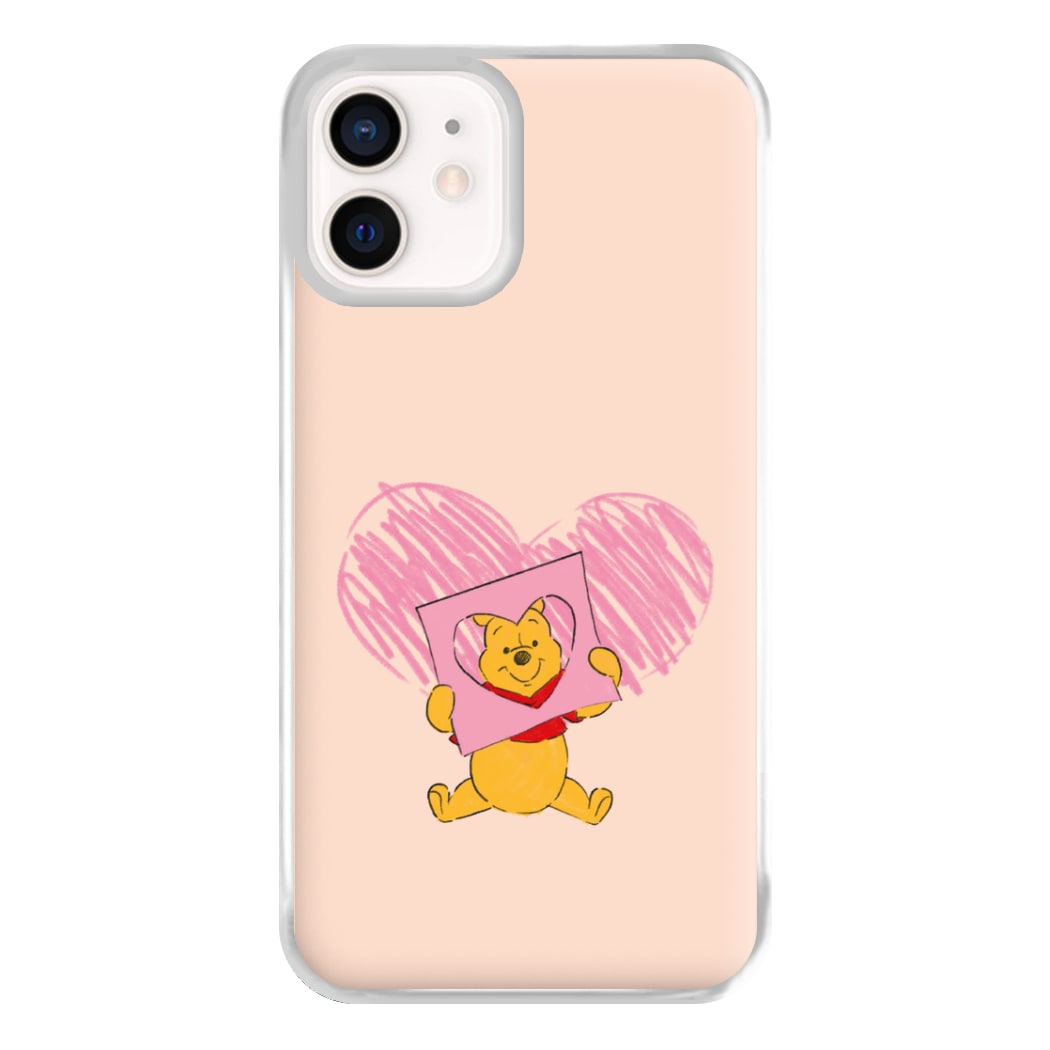 Pooh Heart Drawing Valentine's Phone Case for iPhone 13 Mini