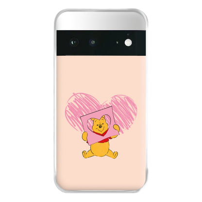 Pooh Heart Drawing Valentine's Phone Case for Google Pixel 6a