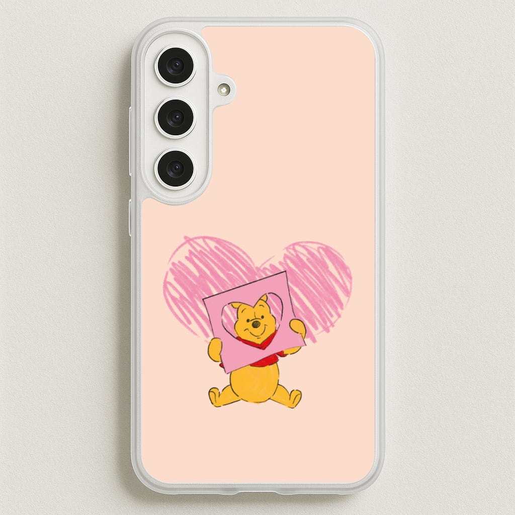 Pooh Heart Drawing Valentine's Phone Case for Galaxy S25FE