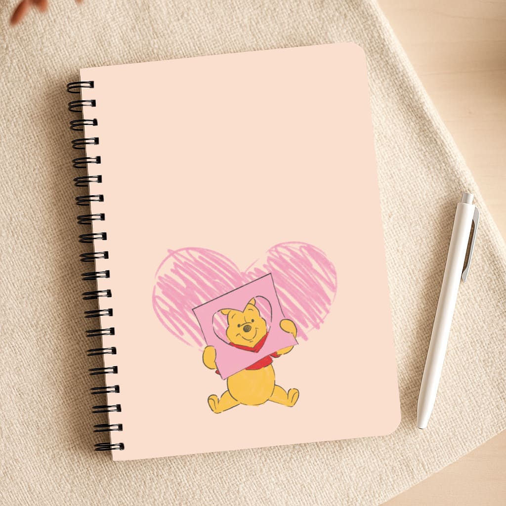 Pooh Heart Drawing Valentine's Notepad
