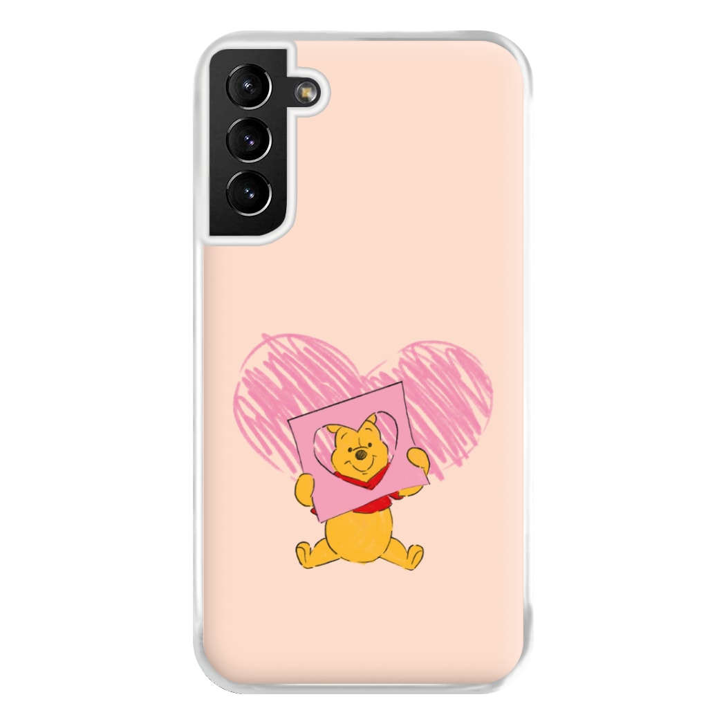 Pooh Heart Drawing Valentine's Phone Case for Galaxy S21 Plus