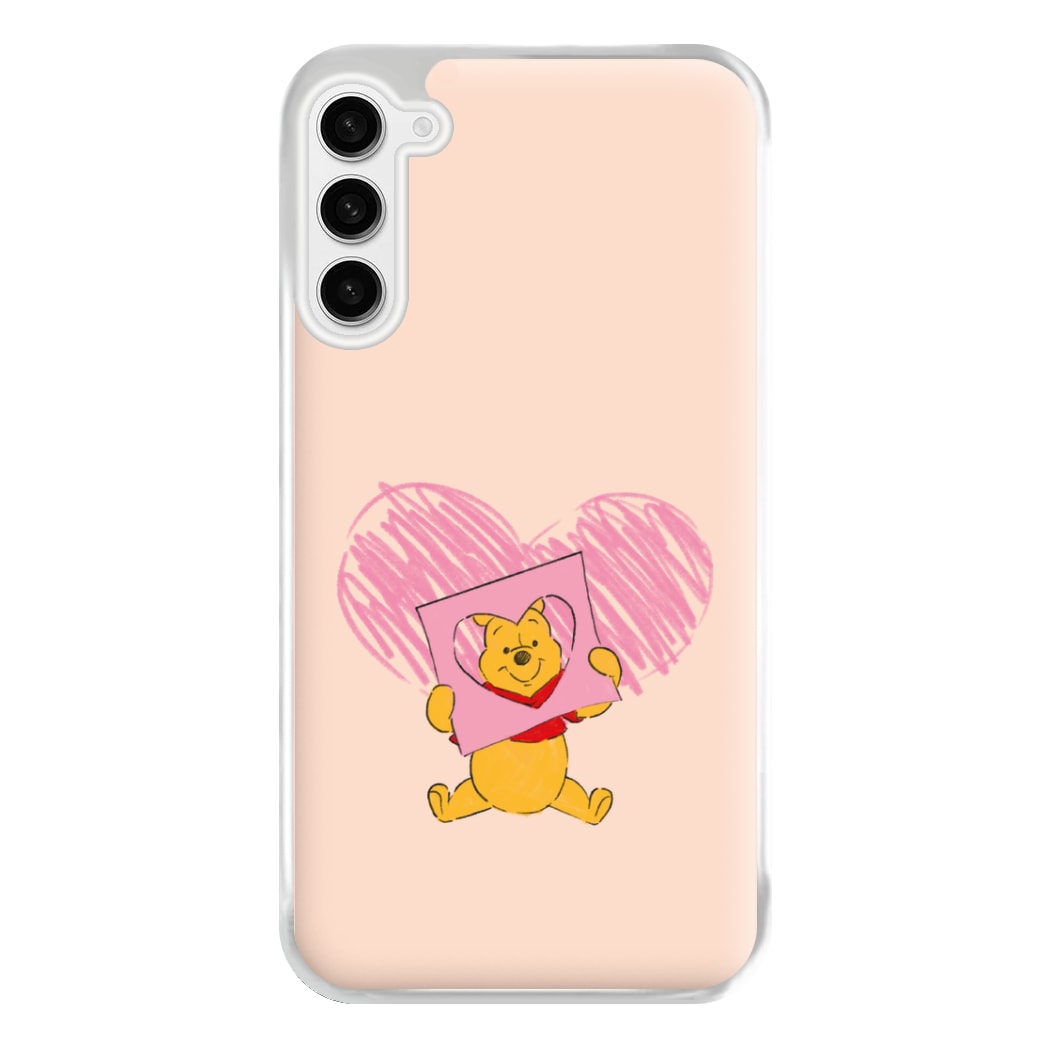 Pooh Heart Drawing Valentine's Phone Case for Galaxy S23FE