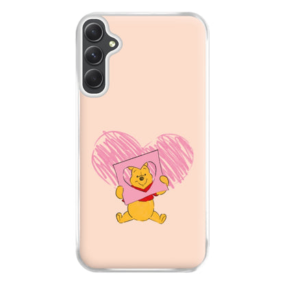 Pooh Heart Drawing Valentine's Phone Case for Galaxy A14