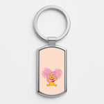 Pooh Heart Drawing Valentine's Silver Keyring