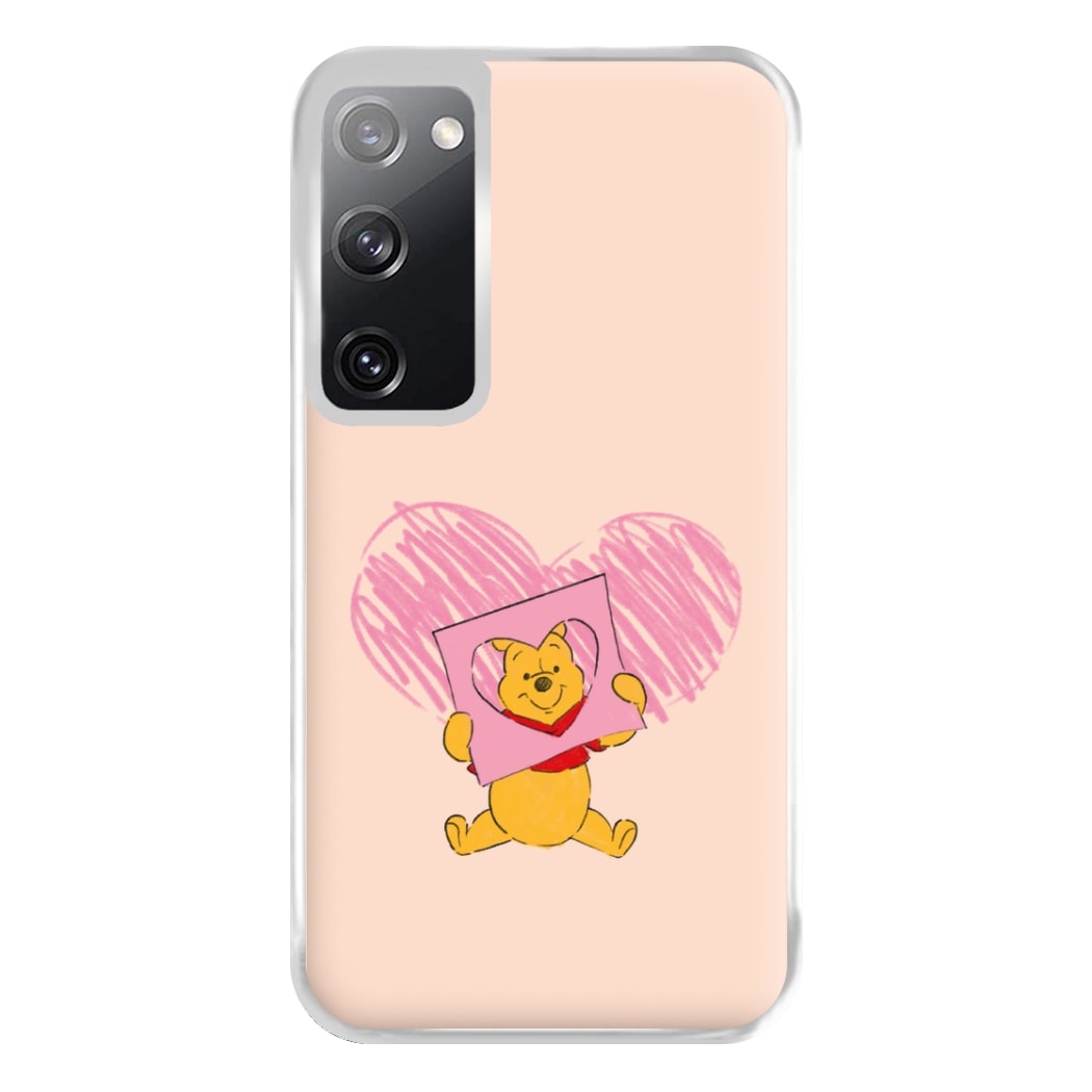 Pooh Heart Drawing Valentine's Phone Case for Galaxy S20