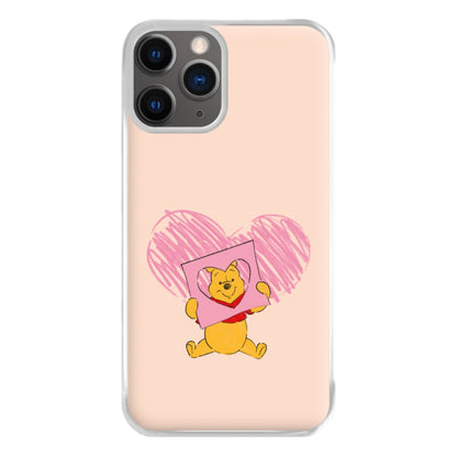 Pooh Heart Drawing Valentine's Phone Case for iPhone 12 Pro Max