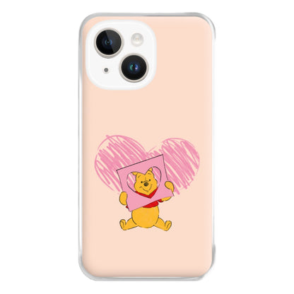 Pooh Heart Drawing Valentine's Phone Case for iPhone 14 Plus