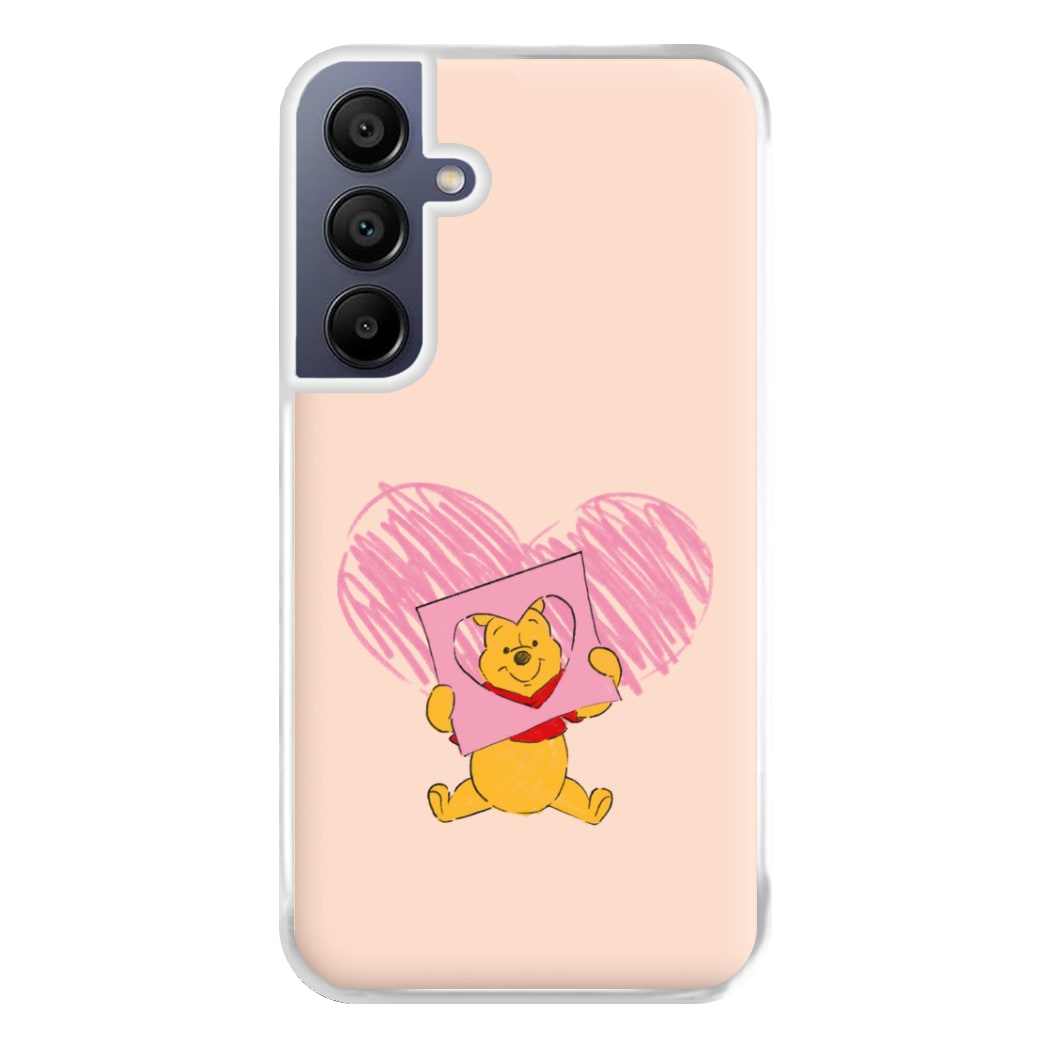 Pooh Heart Drawing Valentine's Phone Case for Galaxy A16