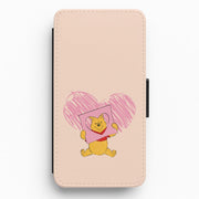 Pooh Heart Drawing Valentine's Flip / Wallet Phone Case 1