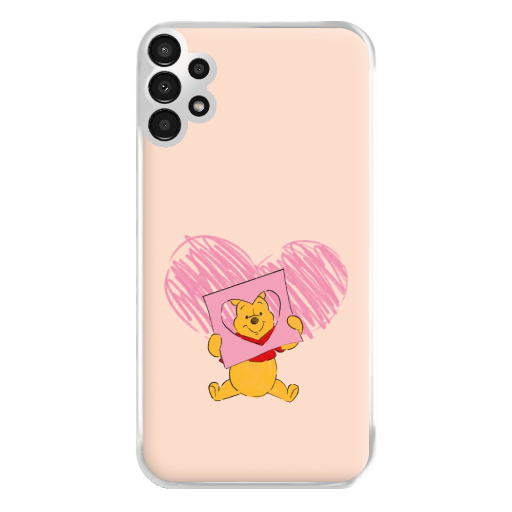 Pooh Heart Drawing Valentine's Phone Case for Galaxy A13