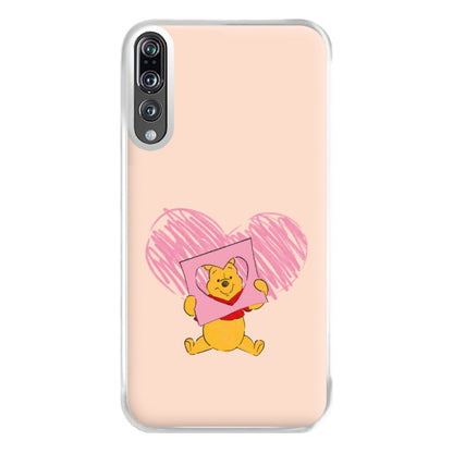 Pooh Heart Drawing Valentine's Phone Case for Huawei P20 Pro