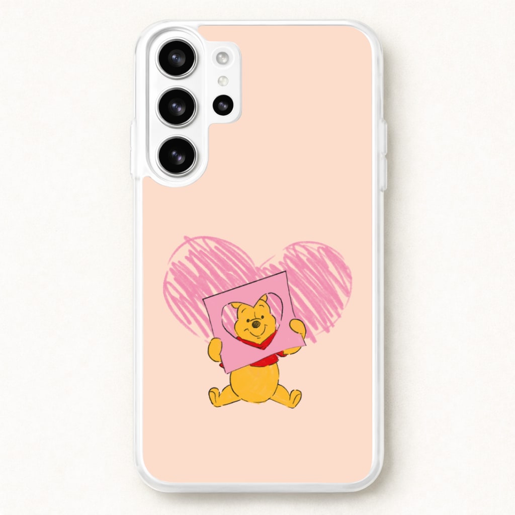 Pooh Heart Drawing Valentine's Phone Case for Galaxy S26 Ultra