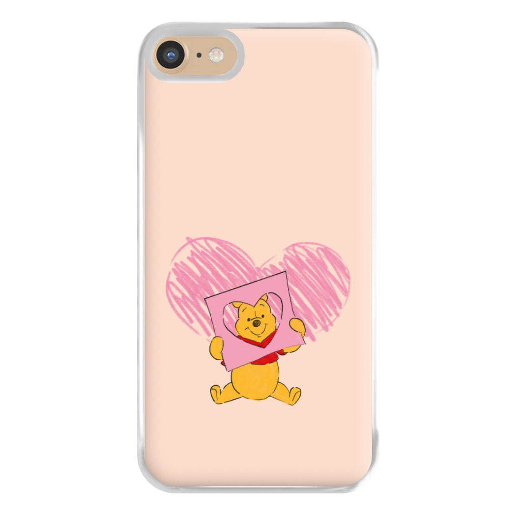 Pooh Heart Drawing Valentine's Phone Case for iPhone 6 / 7 / 8 / SE