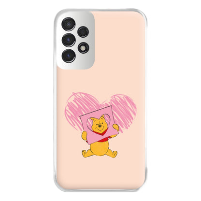 Pooh Heart Drawing Valentine's Phone Case for Galaxy A53