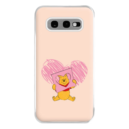 Pooh Heart Drawing Valentine's Phone Case for Galaxy S10e