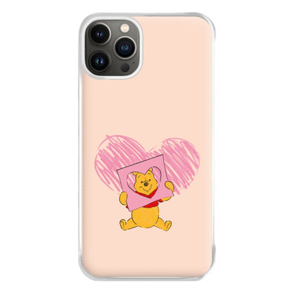 Pooh Heart Drawing Valentine's Phone Case for iPhone 13