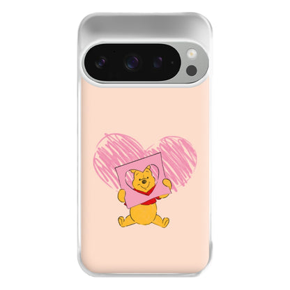 Pooh Heart Drawing Valentine's Phone Case for Google Pixel 9 Pro XL