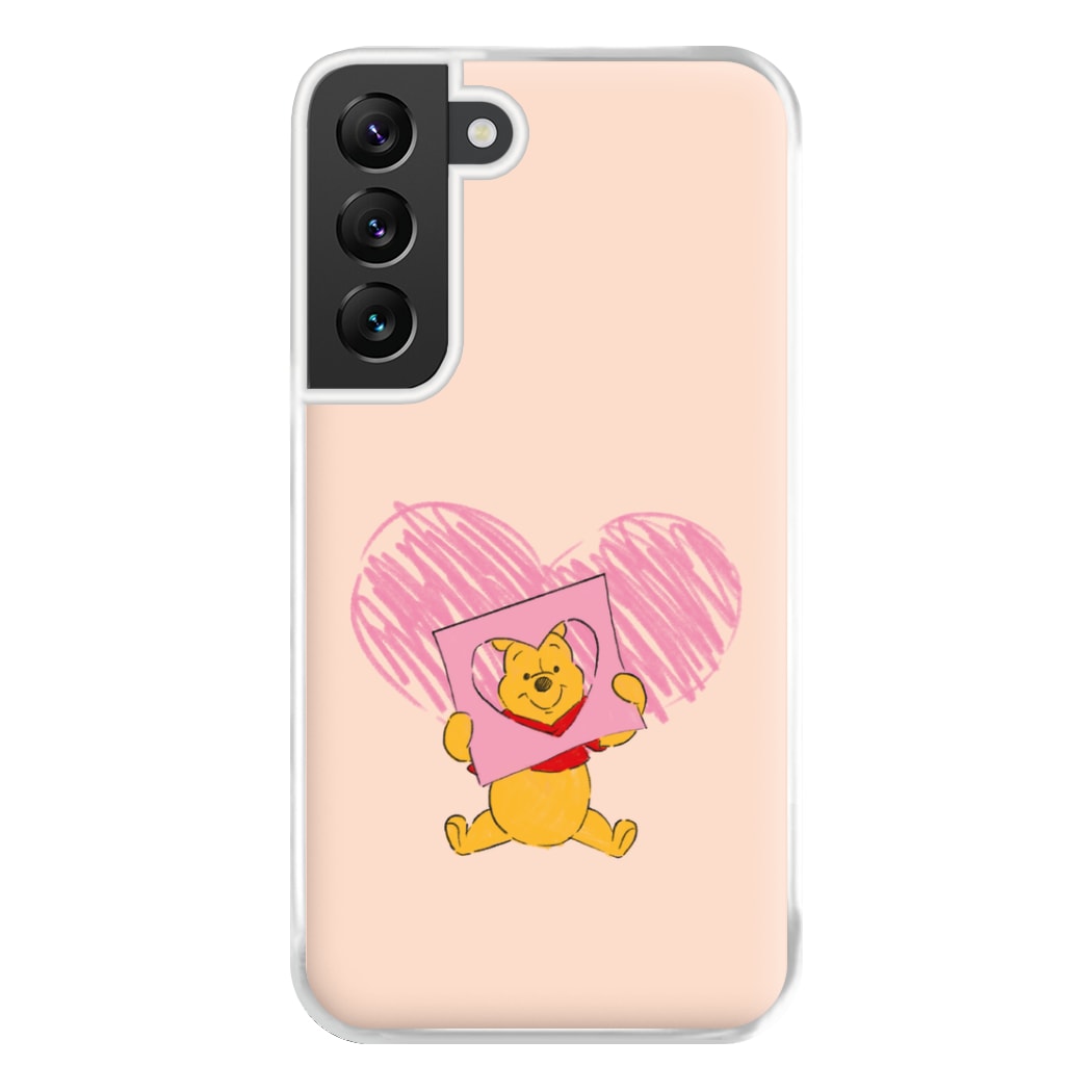 Pooh Heart Drawing Valentine's Phone Case for Galaxy S22 Plus