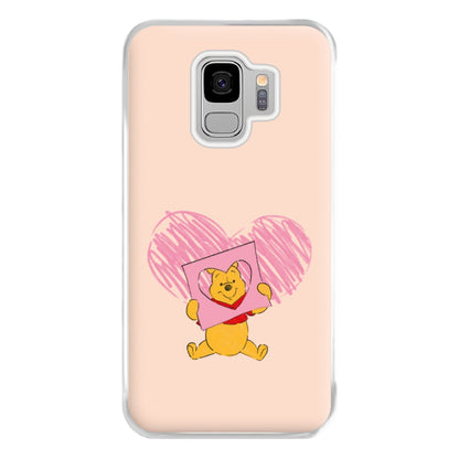 Pooh Heart Drawing Valentine's Phone Case for Galaxy S9 Plus