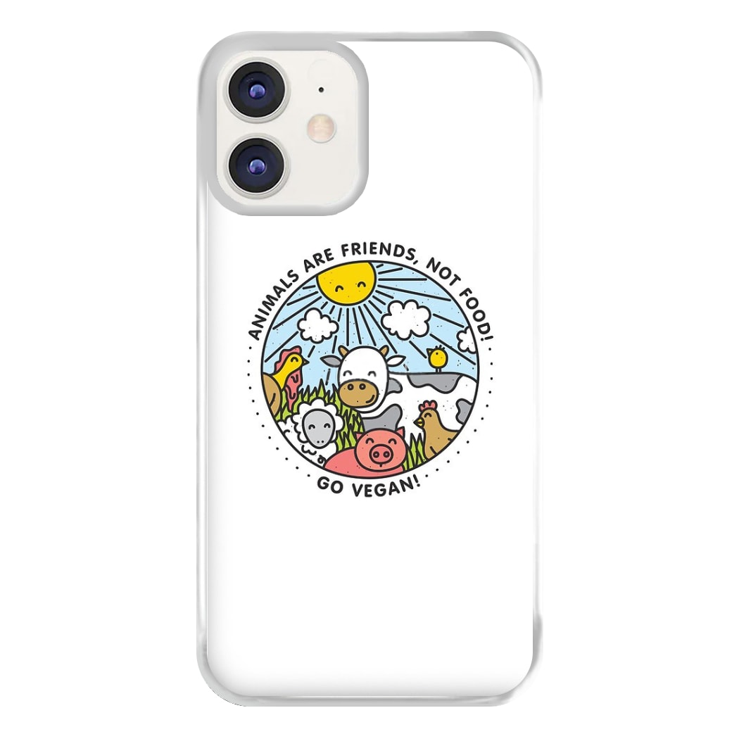 Animals Are Friends, Not Food - Vegan Phone Case for iPhone 12 / 12 Pro