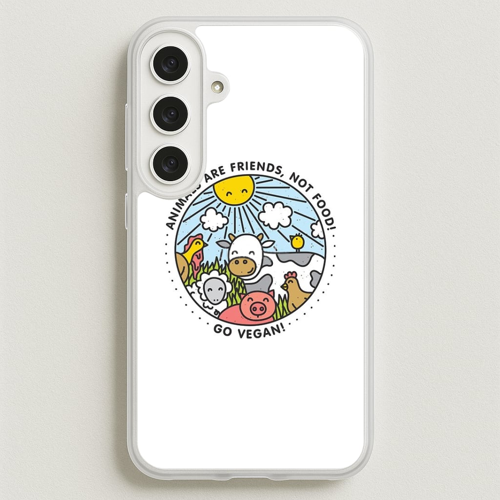 Animals Are Friends, Not Food - Vegan Phone Case for Galaxy S25FE
