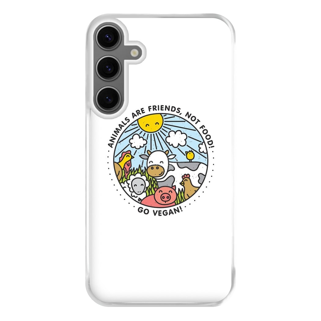 Animals Are Friends, Not Food - Vegan Phone Case for Galaxy S24FE