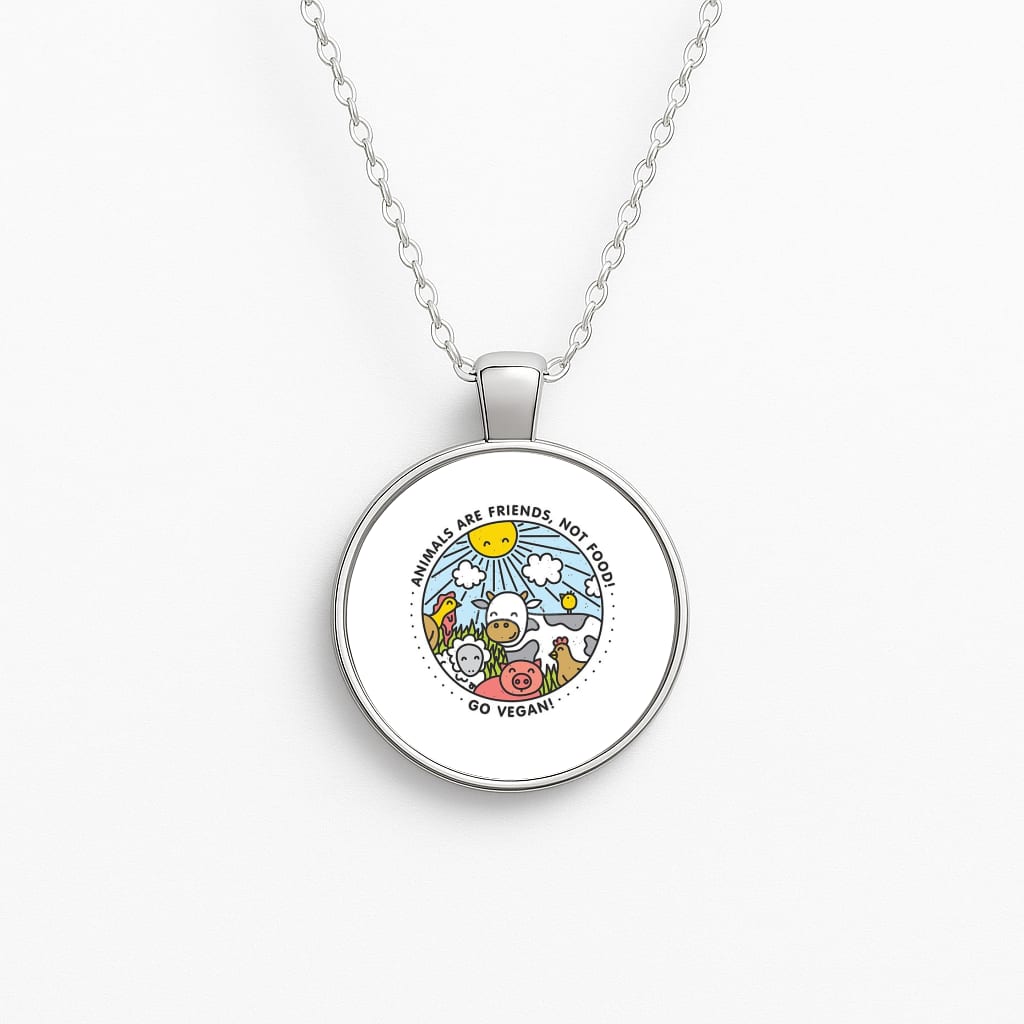Animals Are Friends, Not Food - Vegan Necklace