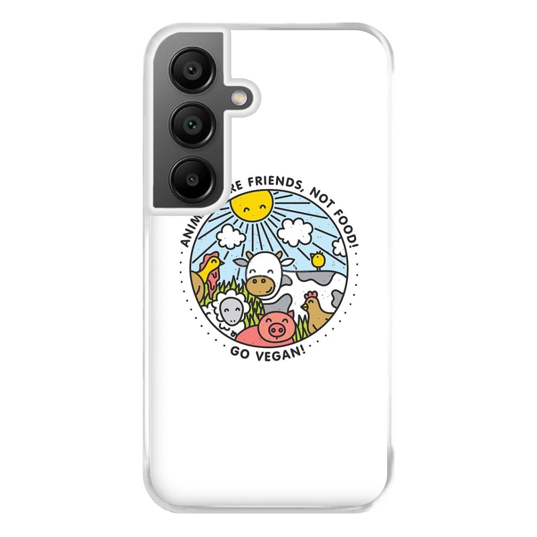 Animals Are Friends, Not Food - Vegan Phone Case for Galaxy A55