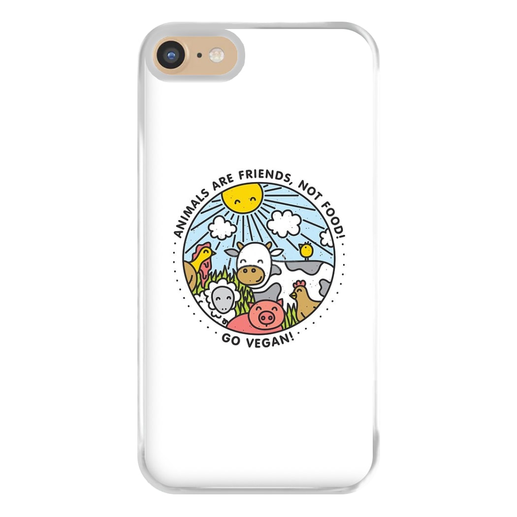 Animals Are Friends, Not Food - Vegan Phone Case for iPhone 6 / 7 / 8 / SE