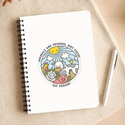 Animals Are Friends, Not Food - Vegan Notepad