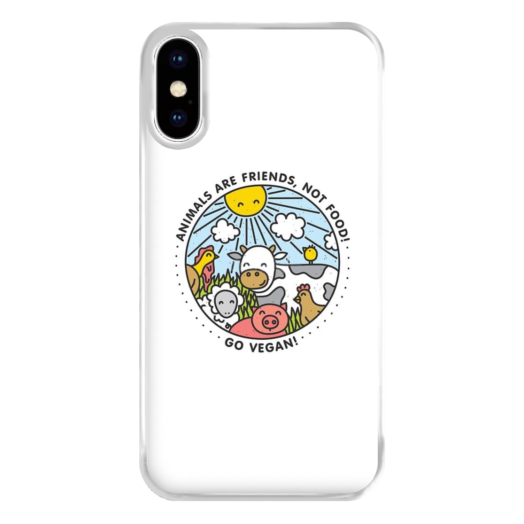 Animals Are Friends, Not Food - Vegan Phone Case for iPhone XS Max