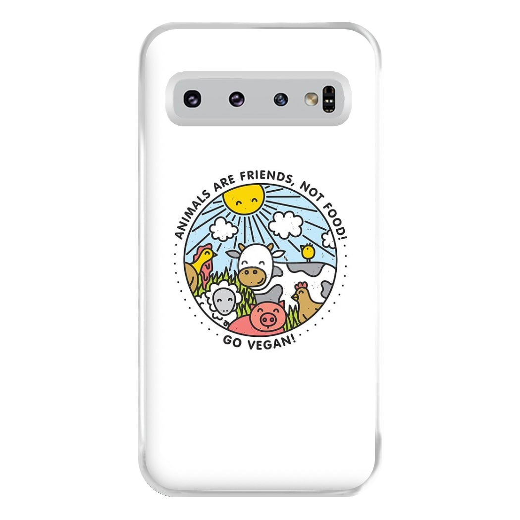 Animals Are Friends, Not Food - Vegan Phone Case for Galaxy S10 Plus