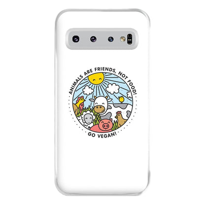 Animals Are Friends, Not Food - Vegan Phone Case for Galaxy S10 Plus