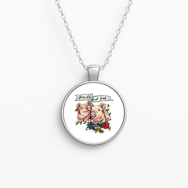 Friends Not Food - Vegan Circle Necklace