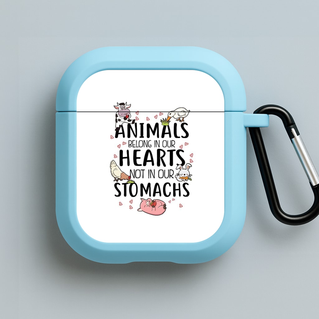 Animals Belong In Our Hearts - Vegan Blue AirPods Case