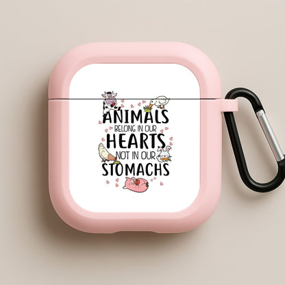 Animals Belong In Our Hearts - Vegan Pink AirPods Case
