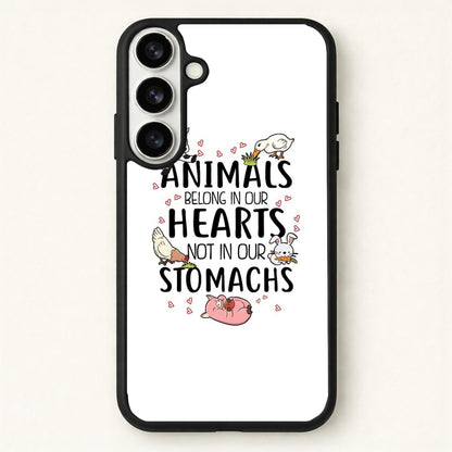 Animals Belong In Our Hearts - Vegan Phone Case for Galaxy S26 Plus