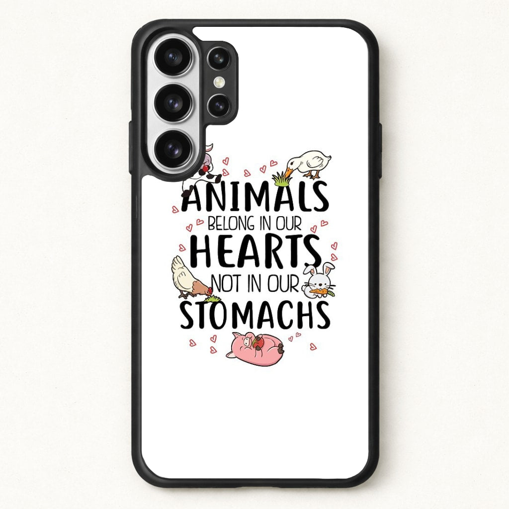 Animals Belong In Our Hearts - Vegan Phone Case for Galaxy S26 Ultra