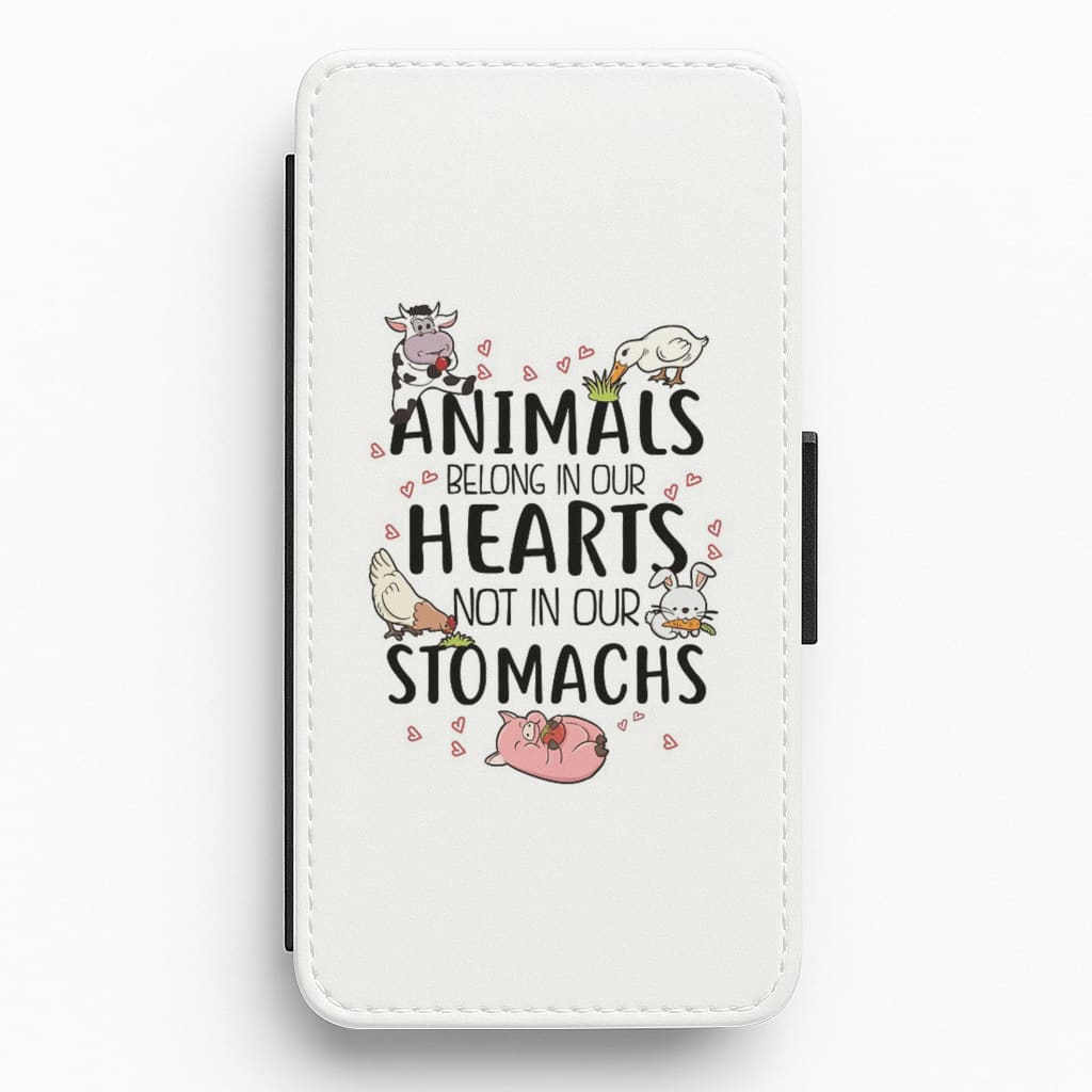 Animals Belong In Our Hearts - Vegan Flip / Wallet Phone Case