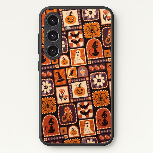 Vintage Halloween Patchwork Phone Case - Galaxy S25 Plus / Standard