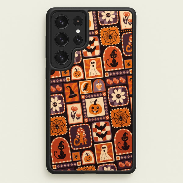 Vintage Halloween Patchwork Phone Case - Galaxy S23 Ultra / Standard