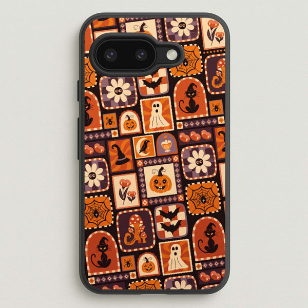 Vintage Halloween Patchwork Phone Case - Google Pixel 9a / Standard