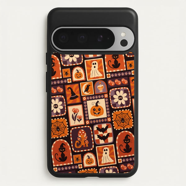 Vintage Halloween Patchwork Phone Case - Google Pixel 9 Pro XL / Standard